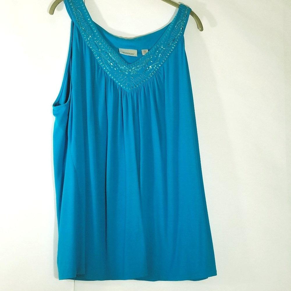 Avenue Blue Tank Top with Sparkle